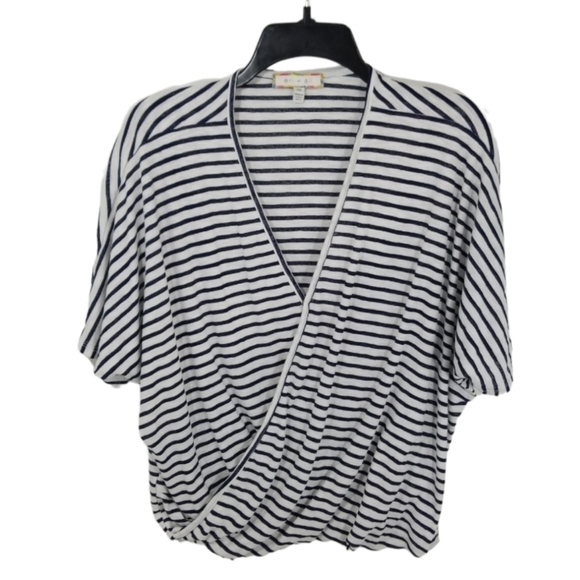 {Anthropologie} Eri + Ali Joceline Striped Wrap Top - Picture 2 of 10